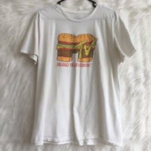 MTV hamburger T-shirt size L